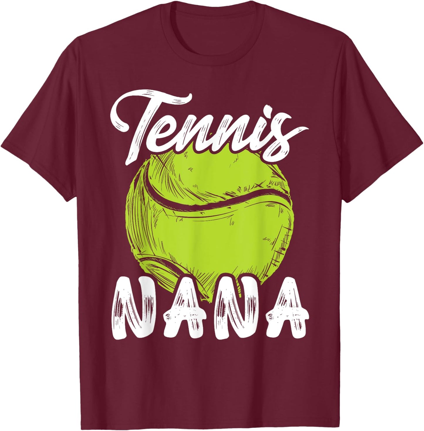 Tennis Nana Women Family Matching Set Tennis Ball Player T-Shirt - T-Shirt | Maroon