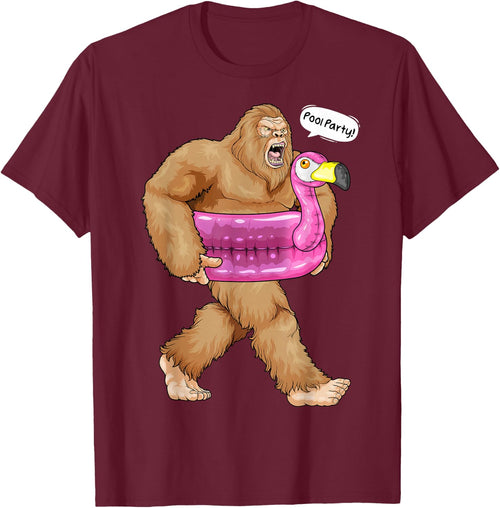 Pool Party Bigfoot Flamingo Float Funny Sasquatch Pink Float