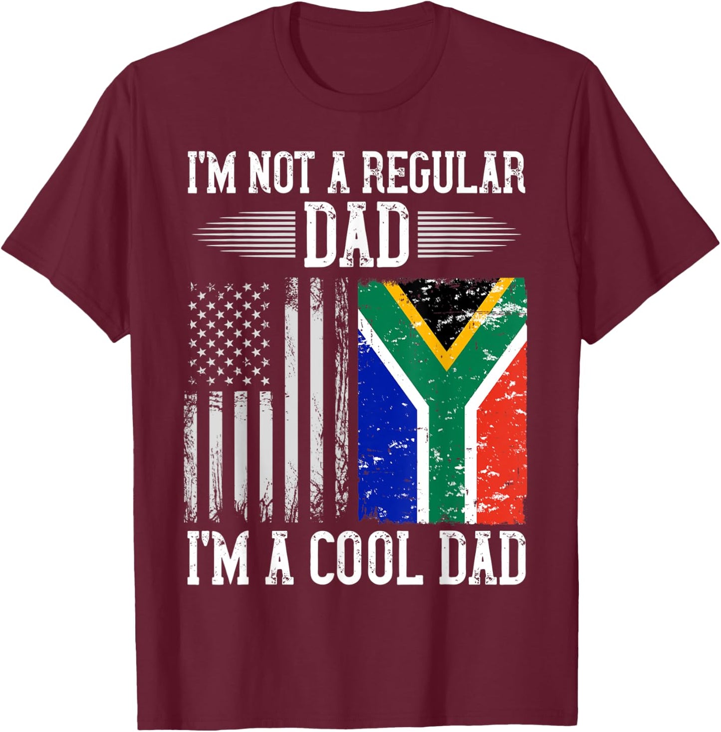 South African American Kenyan Roots Regular Dad T-Shirt - T-Shirt | Maroon