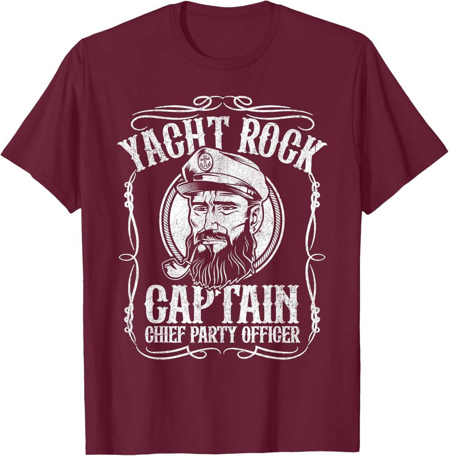 Funny Yacht Rock Captain Pontoon Boat Party Music Boating T-Shirt - T-Shirt | Maroon