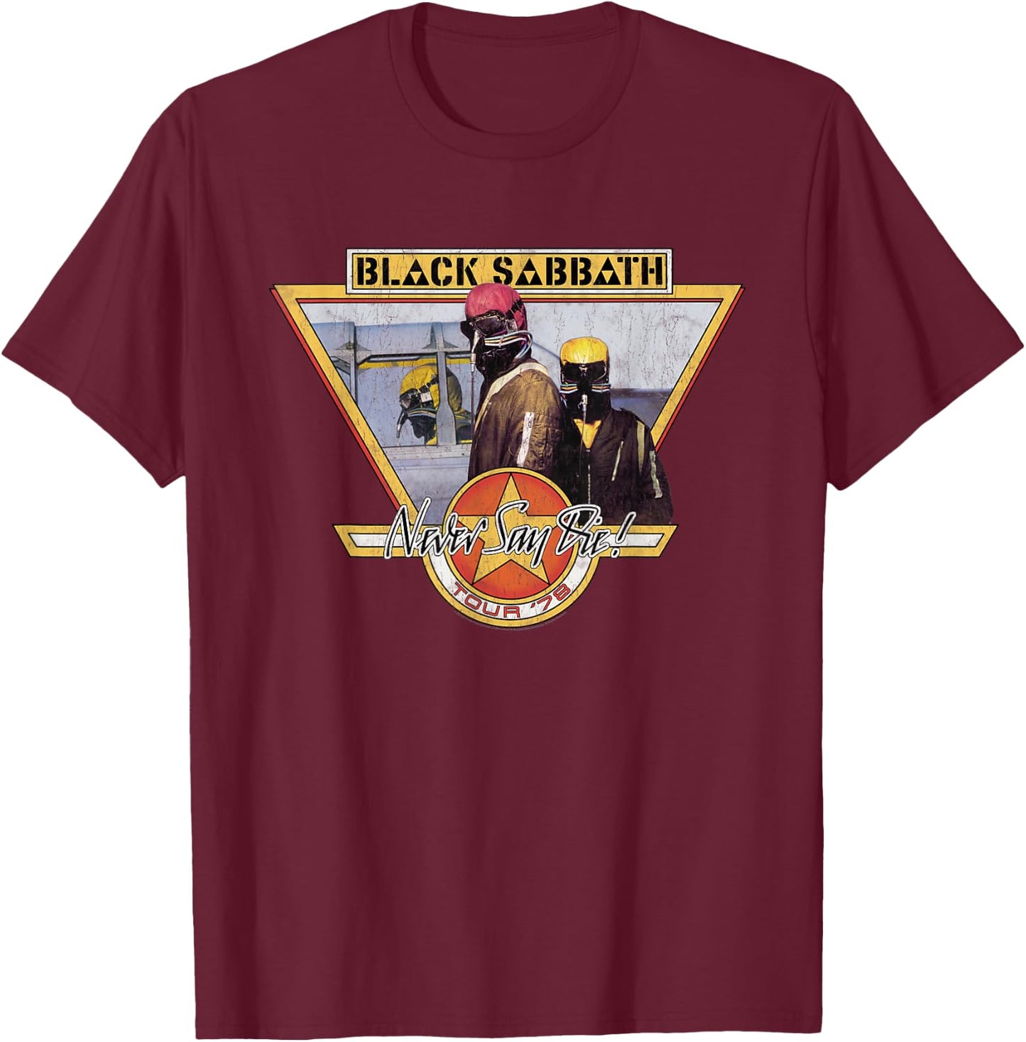 Black Sabbath Official Never Say Die Tour '78 T-Shirt - T-Shirt | Maroon