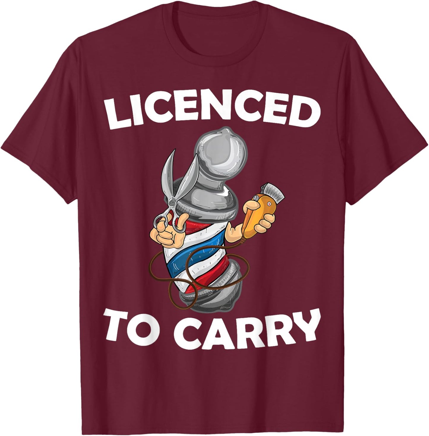 Funny Barber Design Hair Stylist Barbershop Lovers T-Shirt - T-Shirt | Maroon