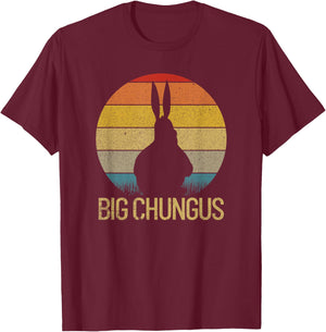 Big Chungus Retro Sunset Vintage Dank Meme Big Chungus T-Shirt - T-Shirt | Maroon