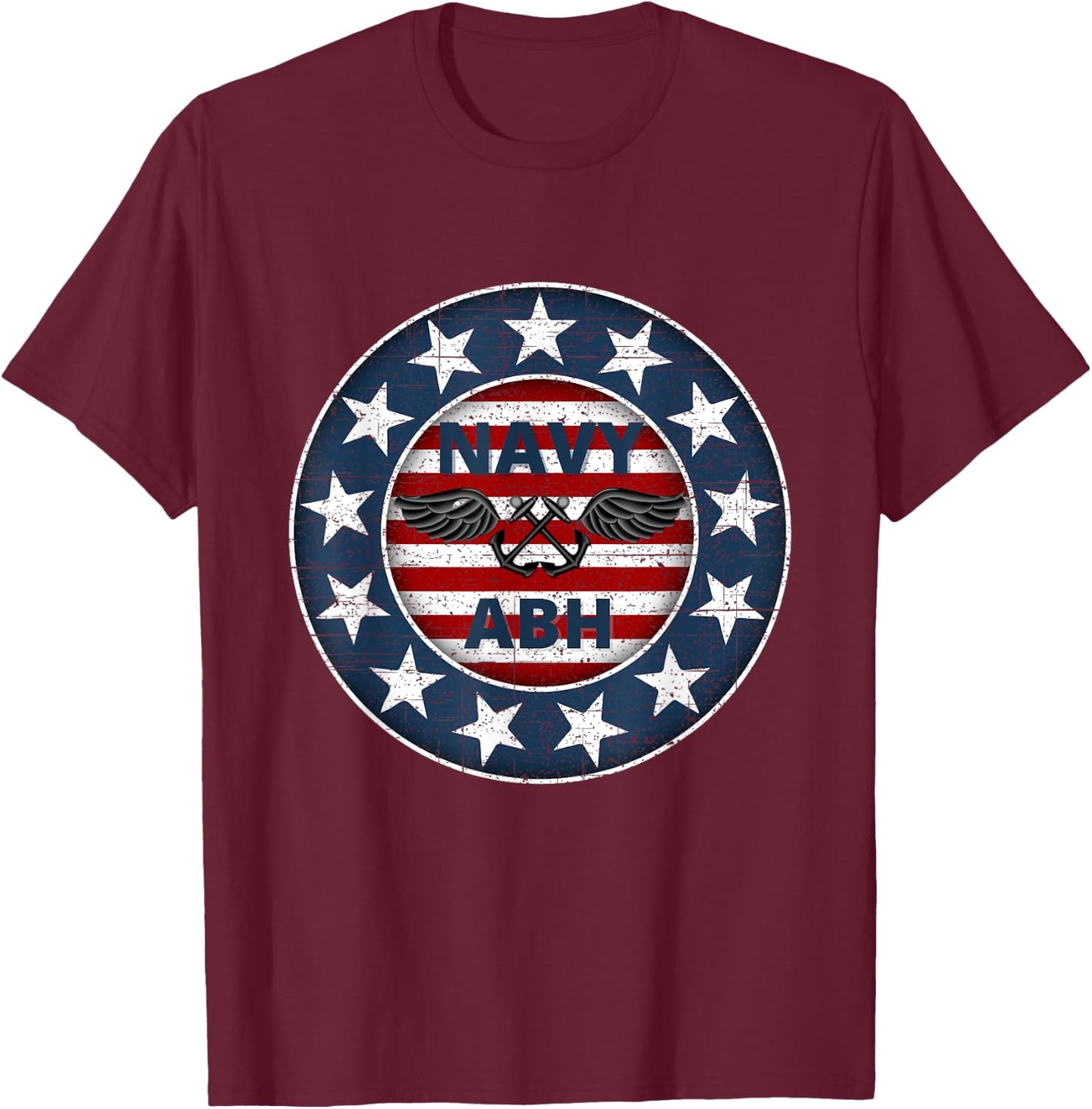 Navy Aviation Boatswain Mate Stars and Stripes T-Shirt - T-Shirt | Maroon