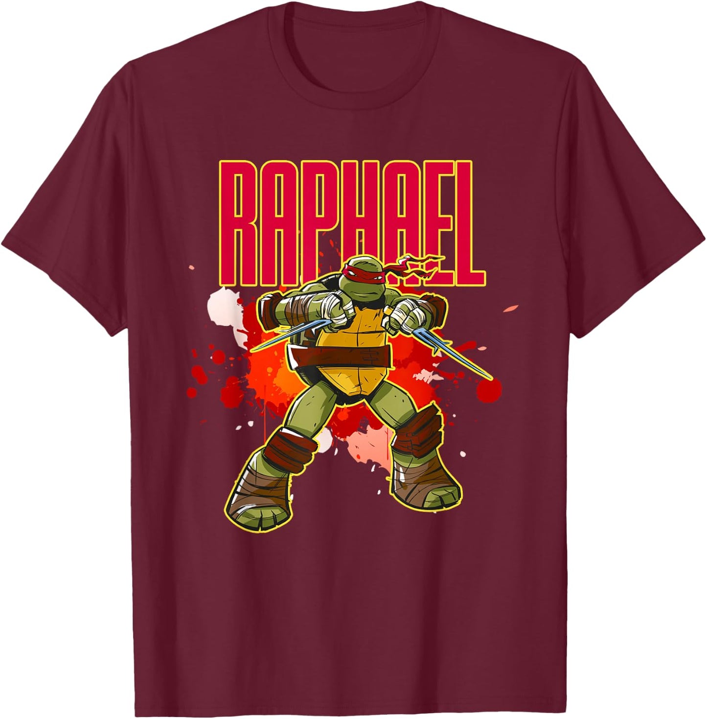 Raphael - Red Splatter Paint T-Shirt - T-Shirt | Maroon