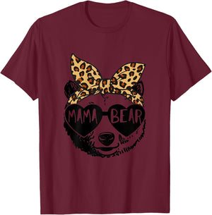 Mama Bear Face Sunglasses Grandma Grandmother Mother's Day T-Shirt - T-Shirt | Maroon