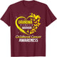 Butterfly Grandma Of A Warrior Childhood Cancer Awareness T-Shirt - T-Shirt | Maroon