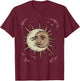 Sun and Moon Shirt Celestial Tarot Dark Academia Aesthetic T-Shirt - T-Shirt | Maroon