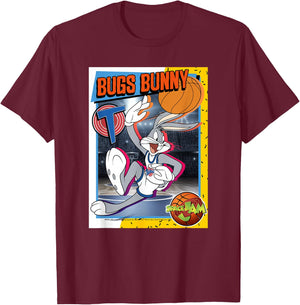 Space Jam Classic Bugs Bunny Basketball Card T-Shirt - T-Shirt | Maroon