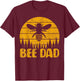 Bee Vintage Beekeeper Keeping Bee Dad Father's Day T-Shirt - T-Shirt | Maroon