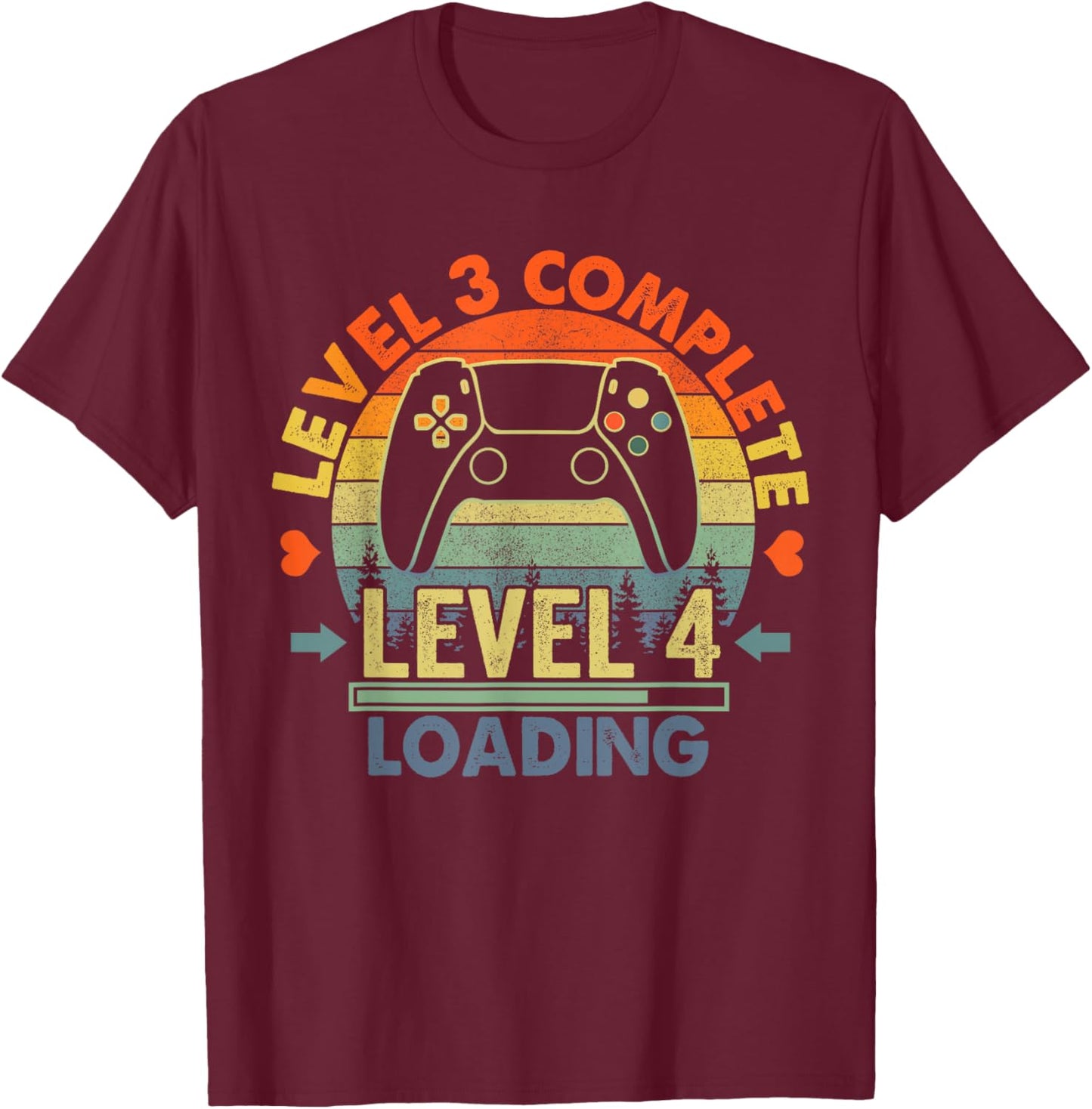 Level 3 Complete 3 Anniversary Gift 3rd Wedding Anniversary T-Shirt - T-Shirt | Maroon