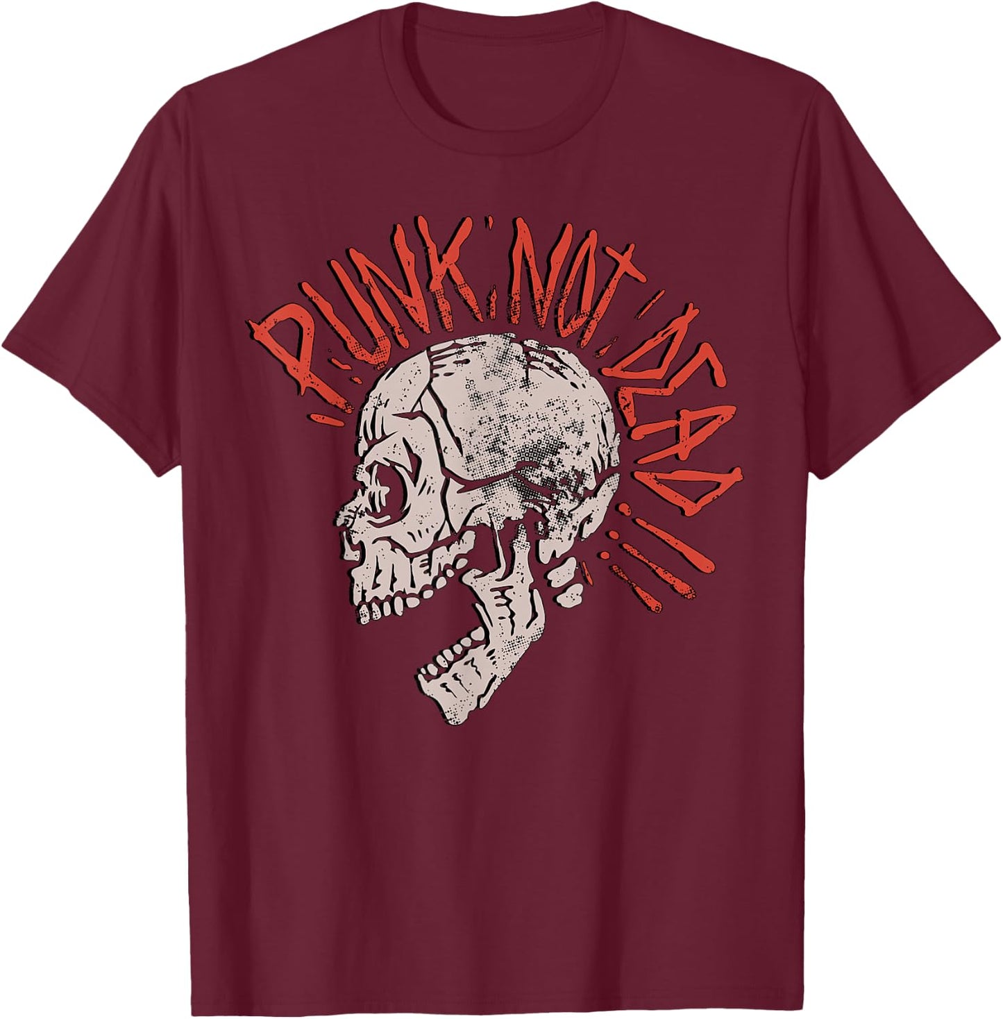 Punks Not Dead - Vintage Grunge - Punk is Not Dead - Rock T-Shirt - T-Shirt | Maroon