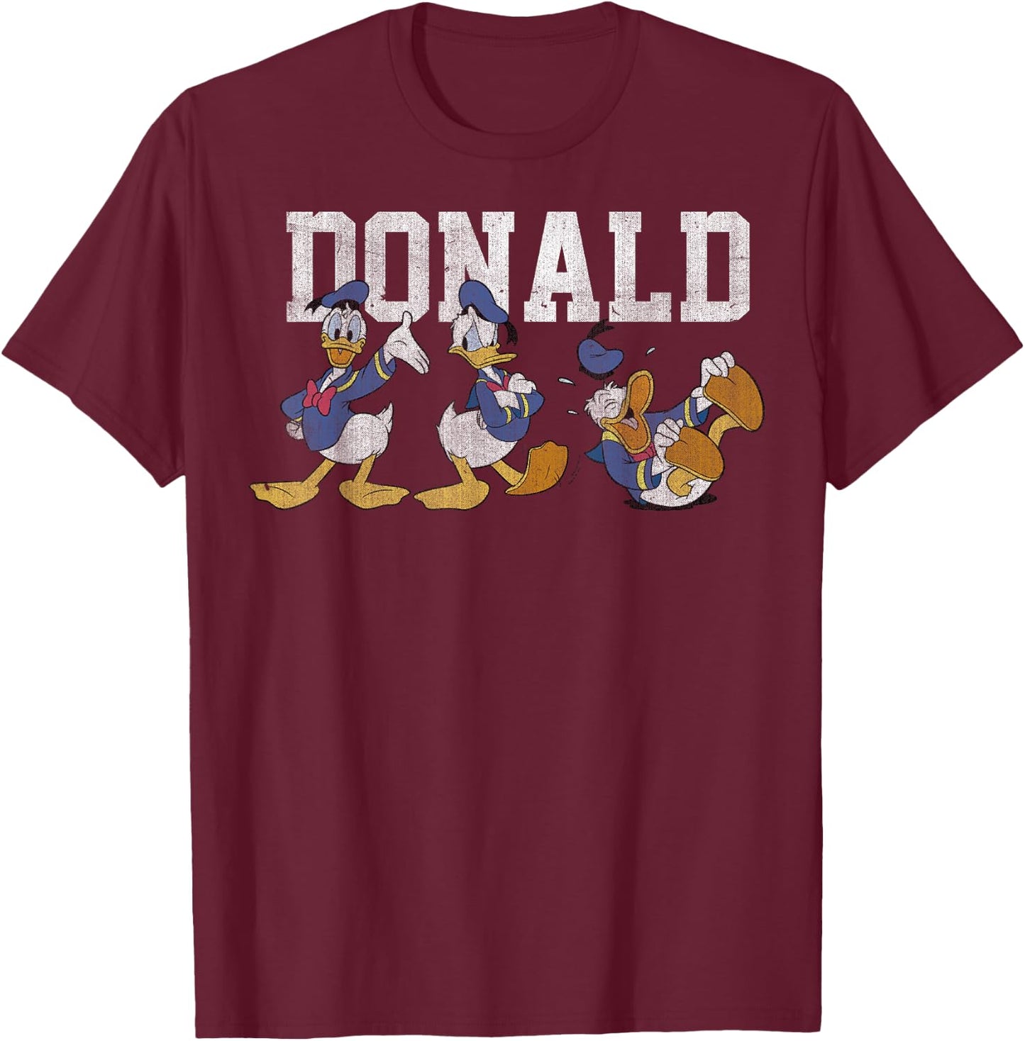 Disney Mickey and Friends Donald Duck Pose Lineup Small T-Shirt - T-Shirt | Maroon