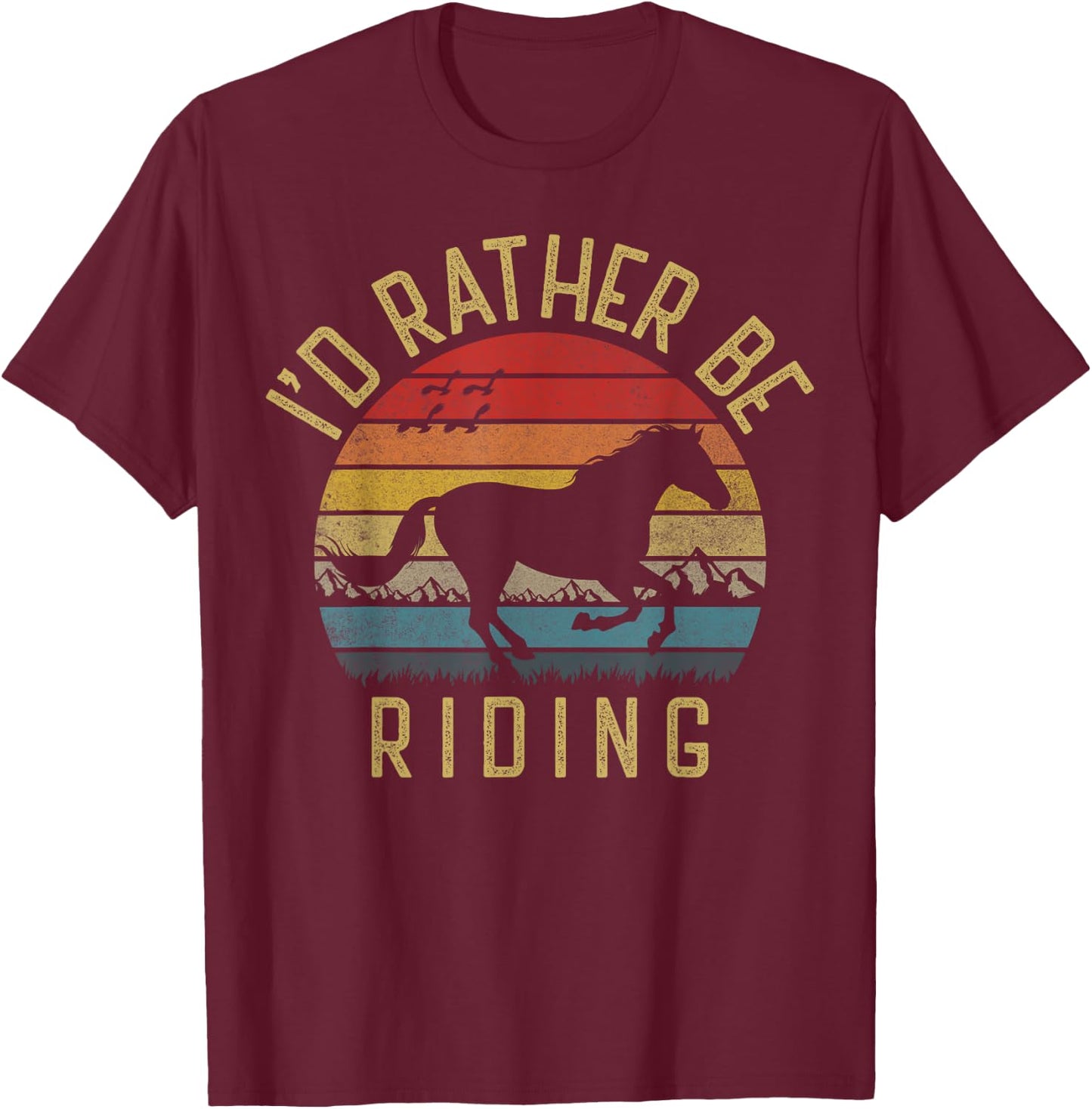 I love riding horses vintage horse theme T-Shirt - T-Shirt | Maroon