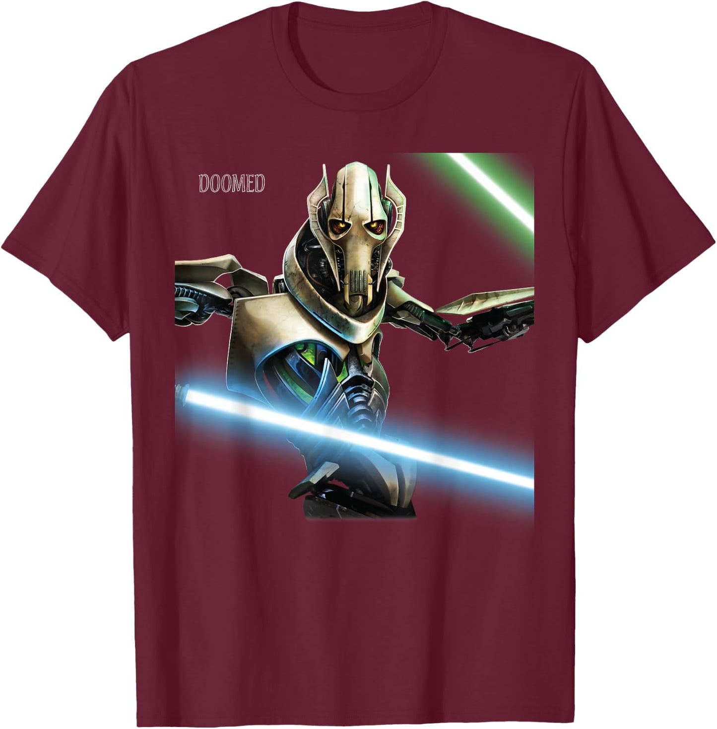 Star Wars Revenge of the Sith General Grievous Lightsabers T-Shirt - T-Shirt | Maroon