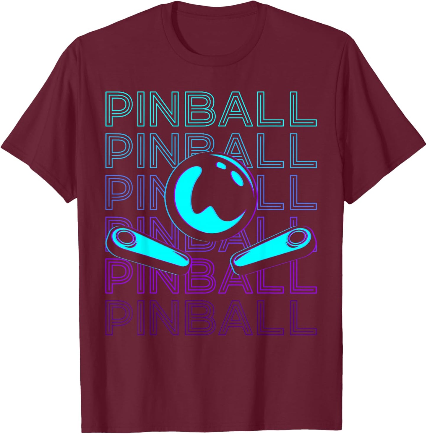 Pinball Player Retro T-Shirt - T-Shirt | Maroon