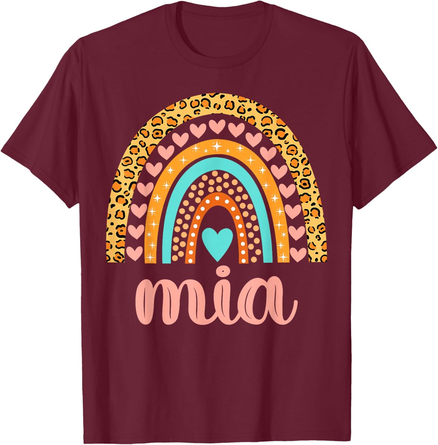 Mia Mia Name Birthday Shirt Gift T-Shirt - T-Shirt | Maroon