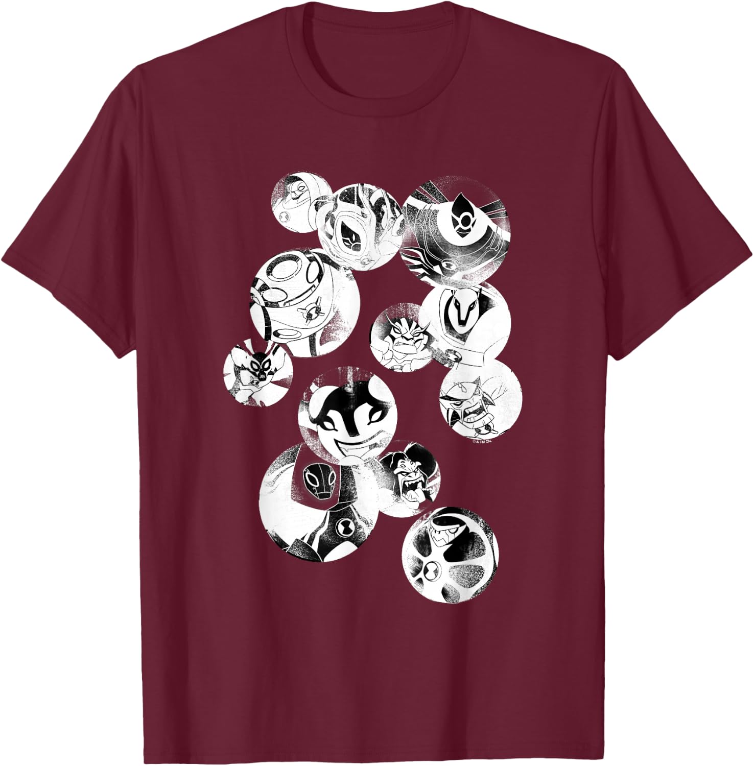 Ben 10 Ultimate Alien: Cosmic Destruction Hero Bubbles Faded T-Shirt - T-Shirt | Maroon