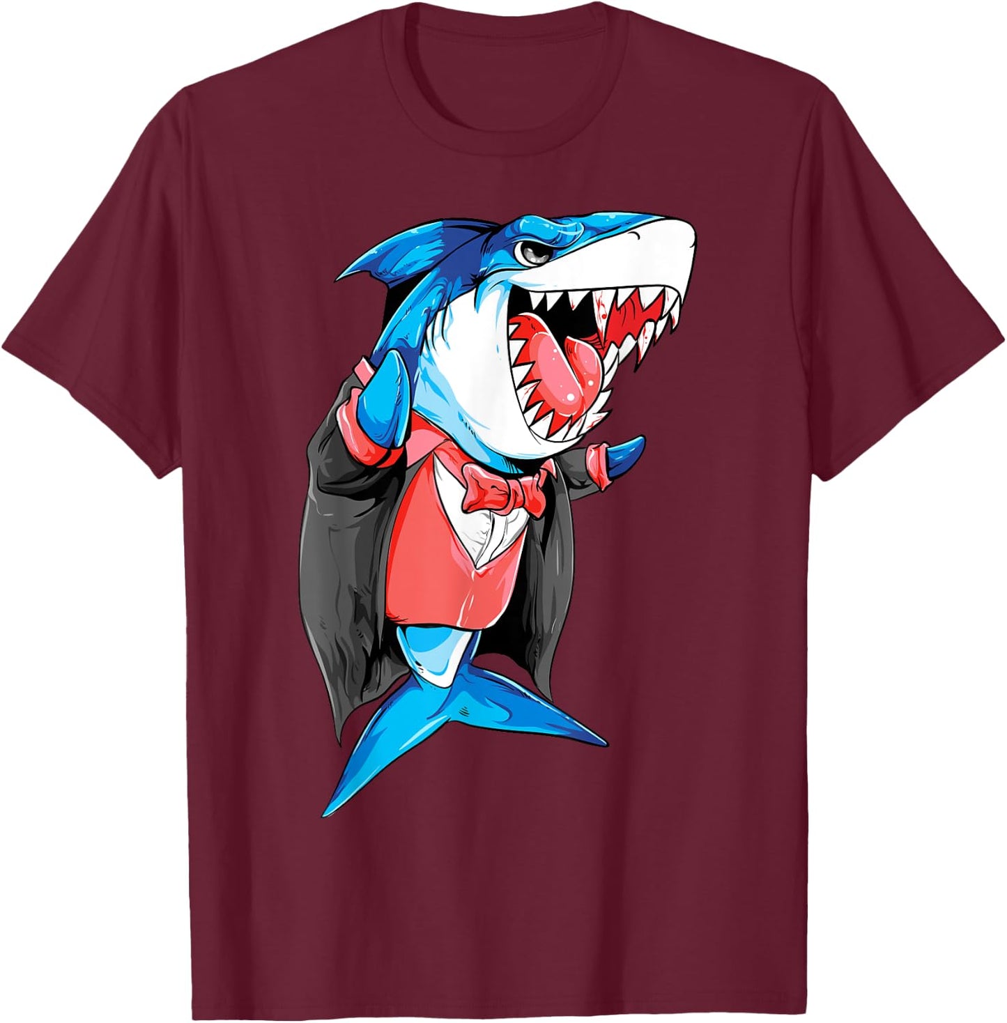 Vampire Shark Dracula Jawsome Halloween Costume T-Shirt - T-Shirt | Maroon