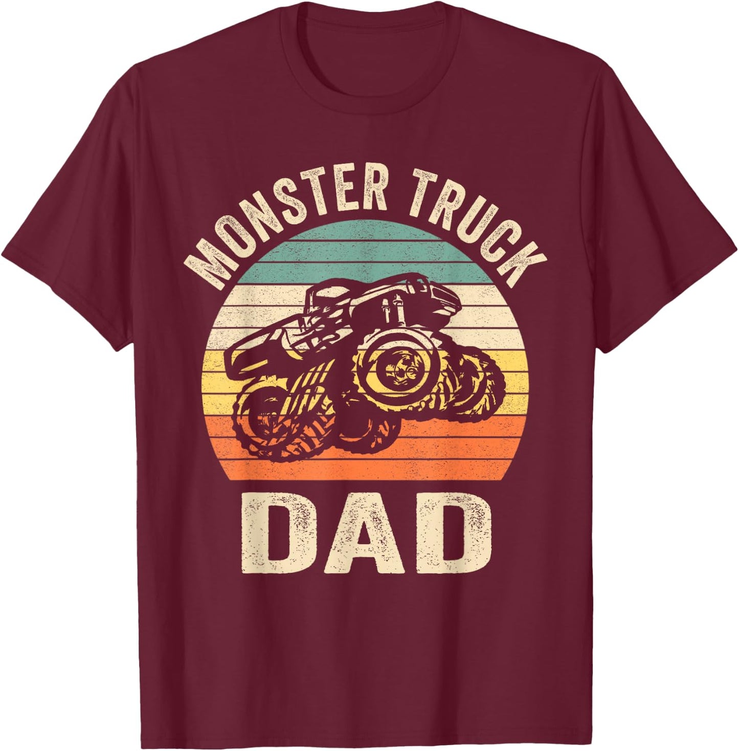 Monster Truck Dad Shirt Retro Vintage Monster Truck Shirt T-Shirt - T-Shirt | Maroon