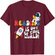 Reading is out of this World Space Book Lover Teacher Women Girls Kids T-Shirt - T-Shirt | Maroon