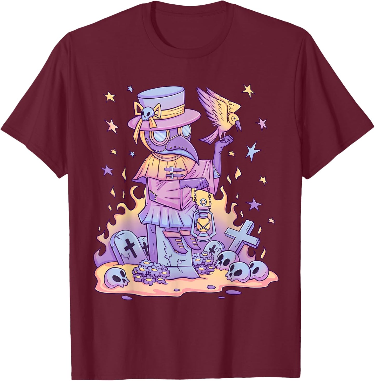 Cute Creepy Doctor Anime Pastel Kawaii Clothing Pastel Goth T-Shirt - T-Shirt | Maroon