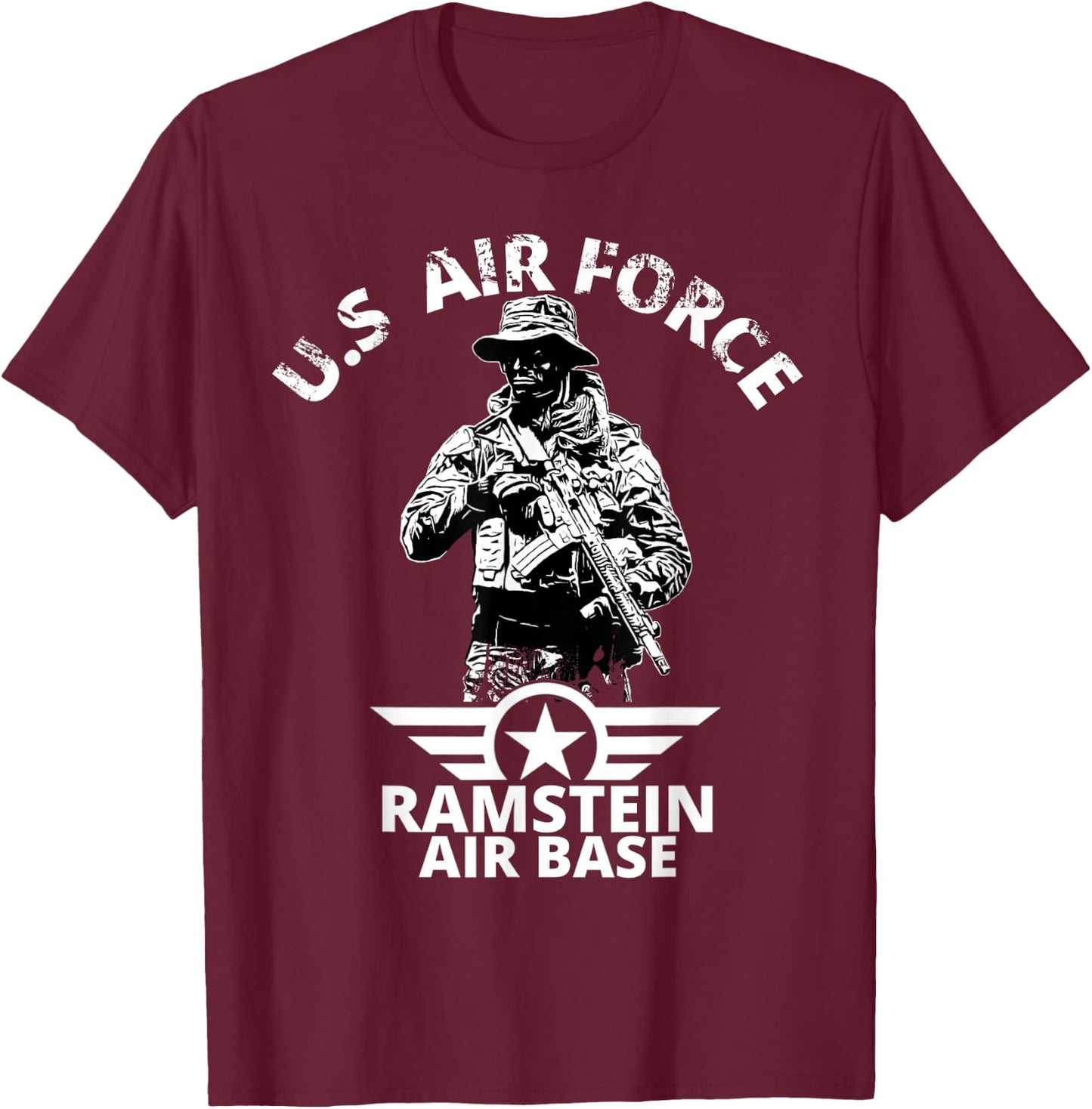 Ramstein Air Base American Army USAF Air Force T-Shirt - T-Shirt | Maroon