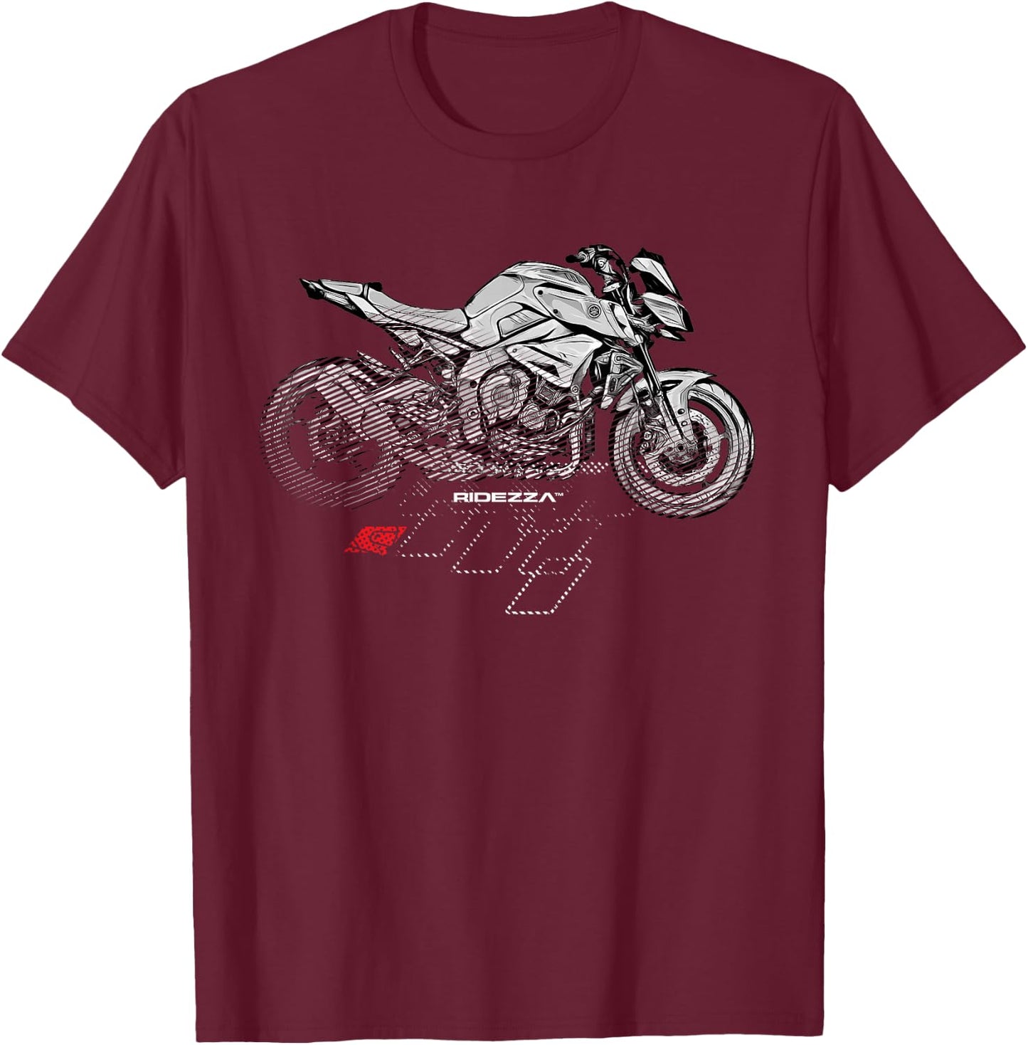 Ridezza SuperGP FZ10 MT10 Motorcyclist T-Shirt - T-Shirt | Maroon