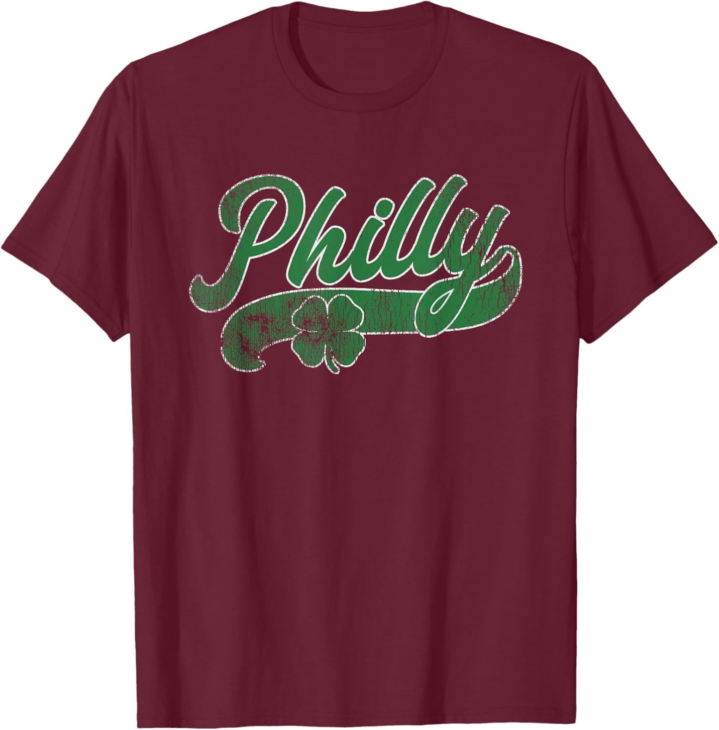 Philly Philadelphia Shamrock St. Patrick's Day Gift Irish T-Shirt - T-Shirt | Maroon