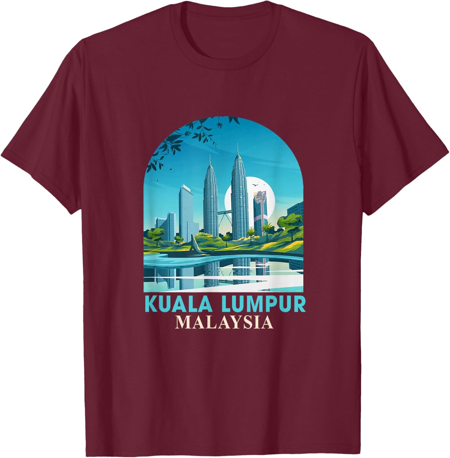 Kuala Lumpur Malaysia Travel Petronas Twin Towers Traveling T-Shirt - T-Shirt | Maroon