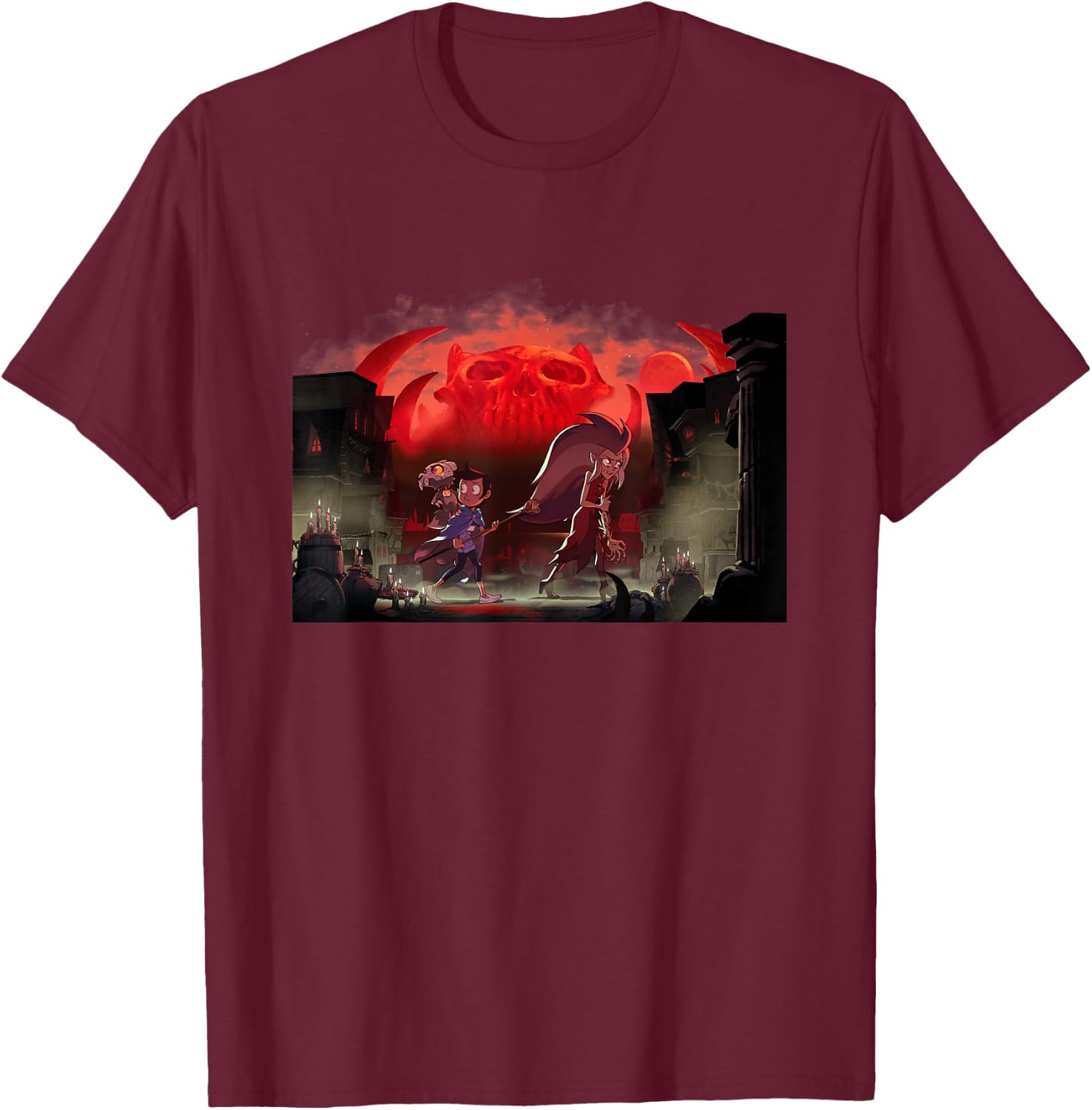 Disney Owl House Luz Edna and King T-Shirt - T-Shirt | Maroon