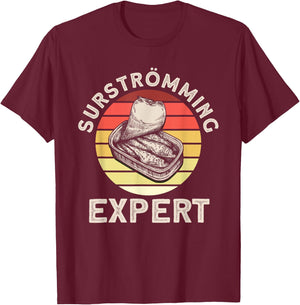 Surströmming Expert Swedish Surströmming T-Shirt - T-Shirt | Maroon