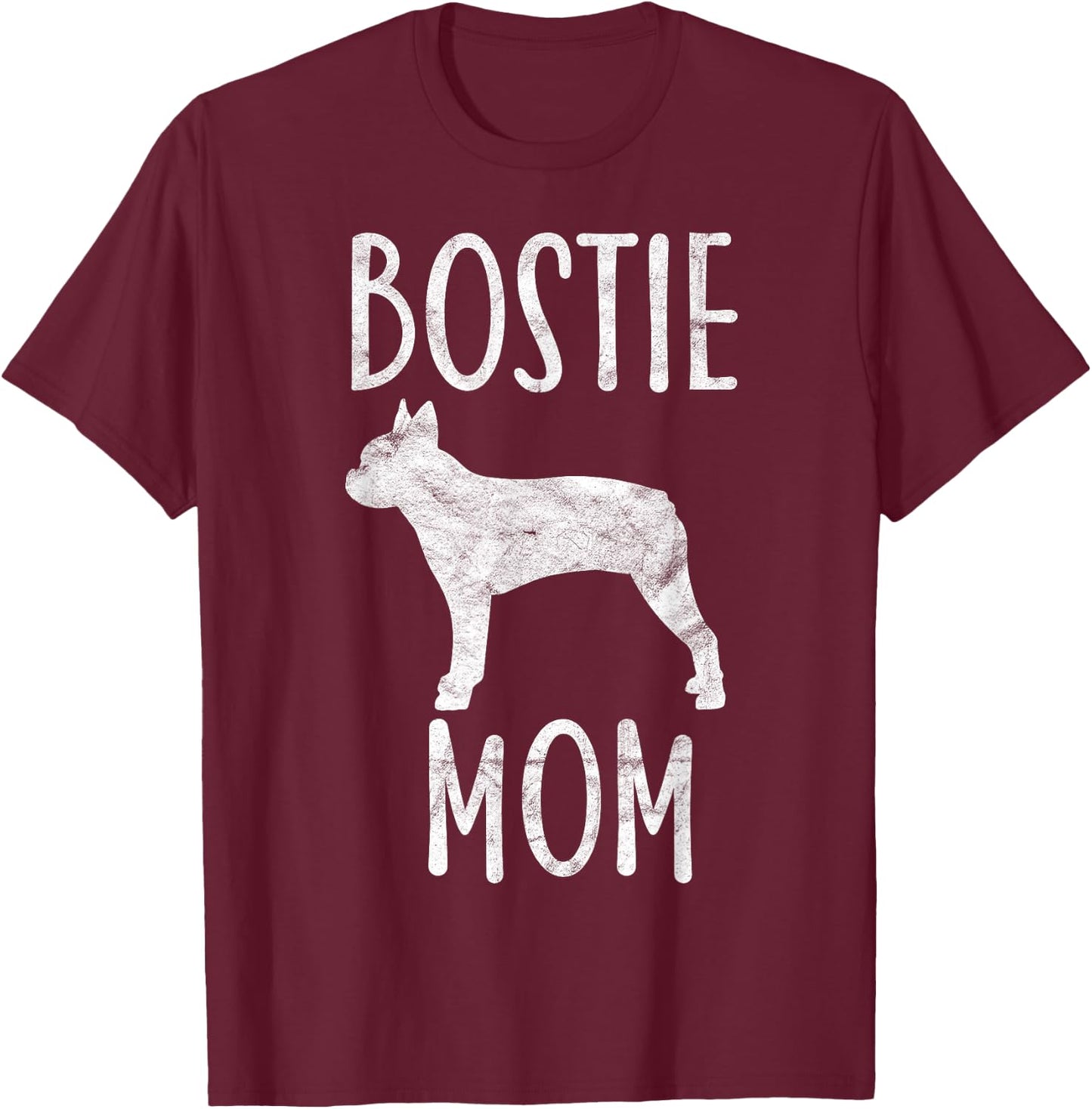Vintage Boston Terrier Mom Gift Dog Owner Bostie Mother T-Shirt - T-Shirt | Maroon