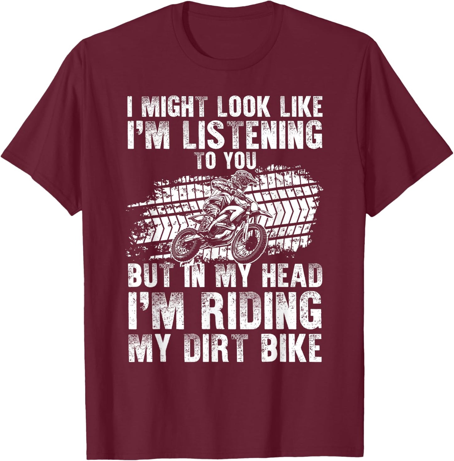 Funny Dirt Bike Art Women Dirtbike Motorcycle Riding T-Shirt - T-Shirt | Maroon