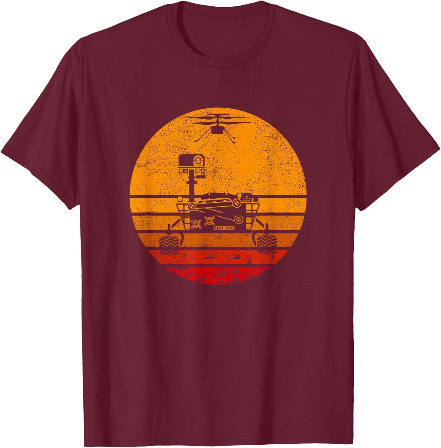 Retro Mars Rover 2021 - NASA Vintage Mars Landing T-Shirt - T-Shirt | Maroon