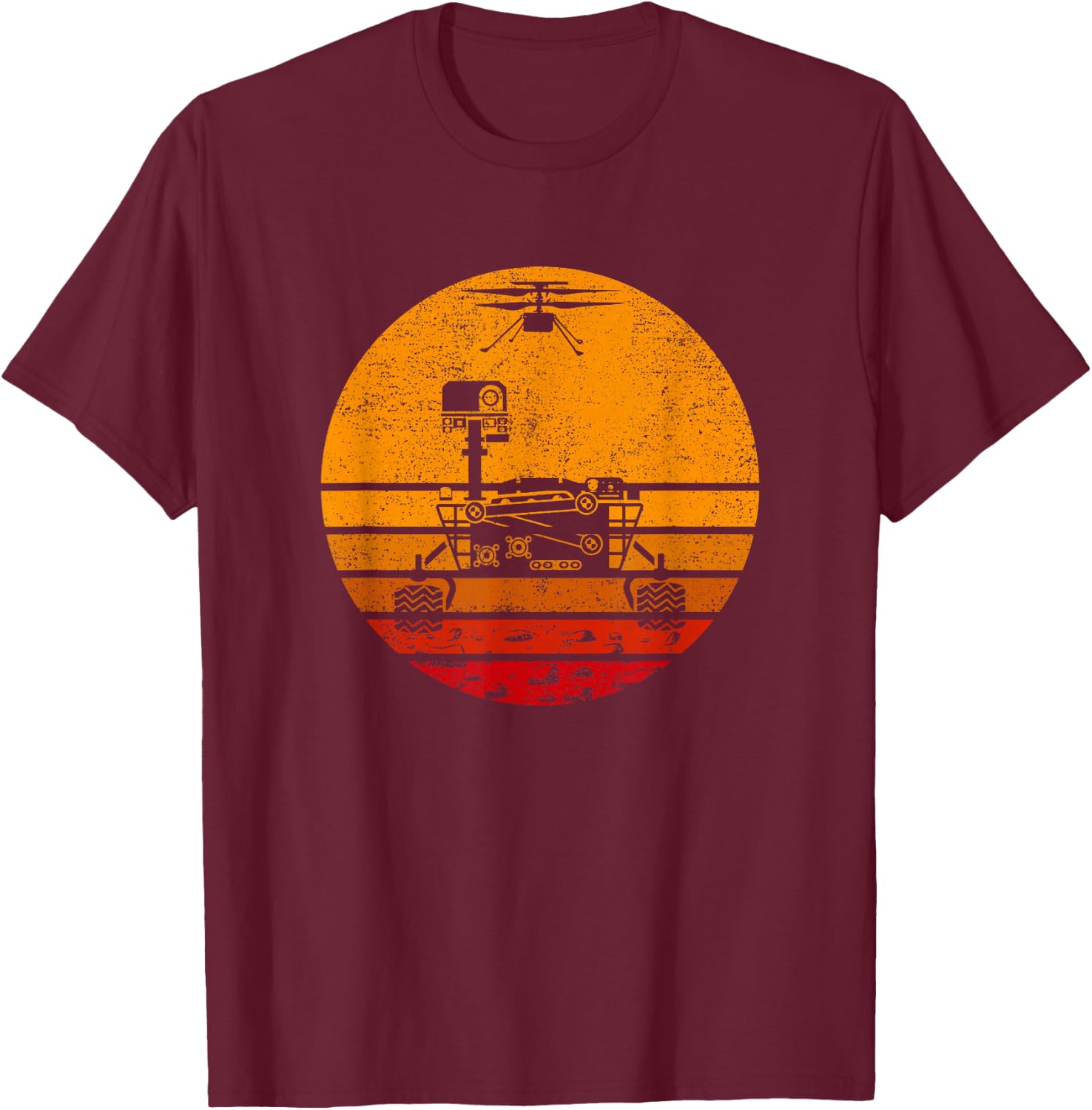 Retro Mars Rover 2021 - NASA Vintage Mars Landing T-Shirt - T-Shirt | Maroon