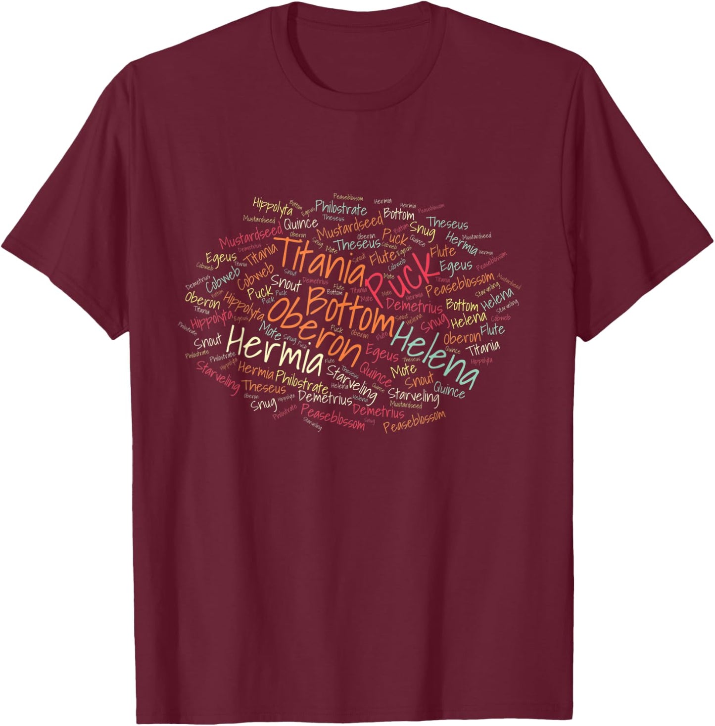 A Midsummer Night's Dream Character Cloud Men Women Kids T-Shirt - T-Shirt | Maroon
