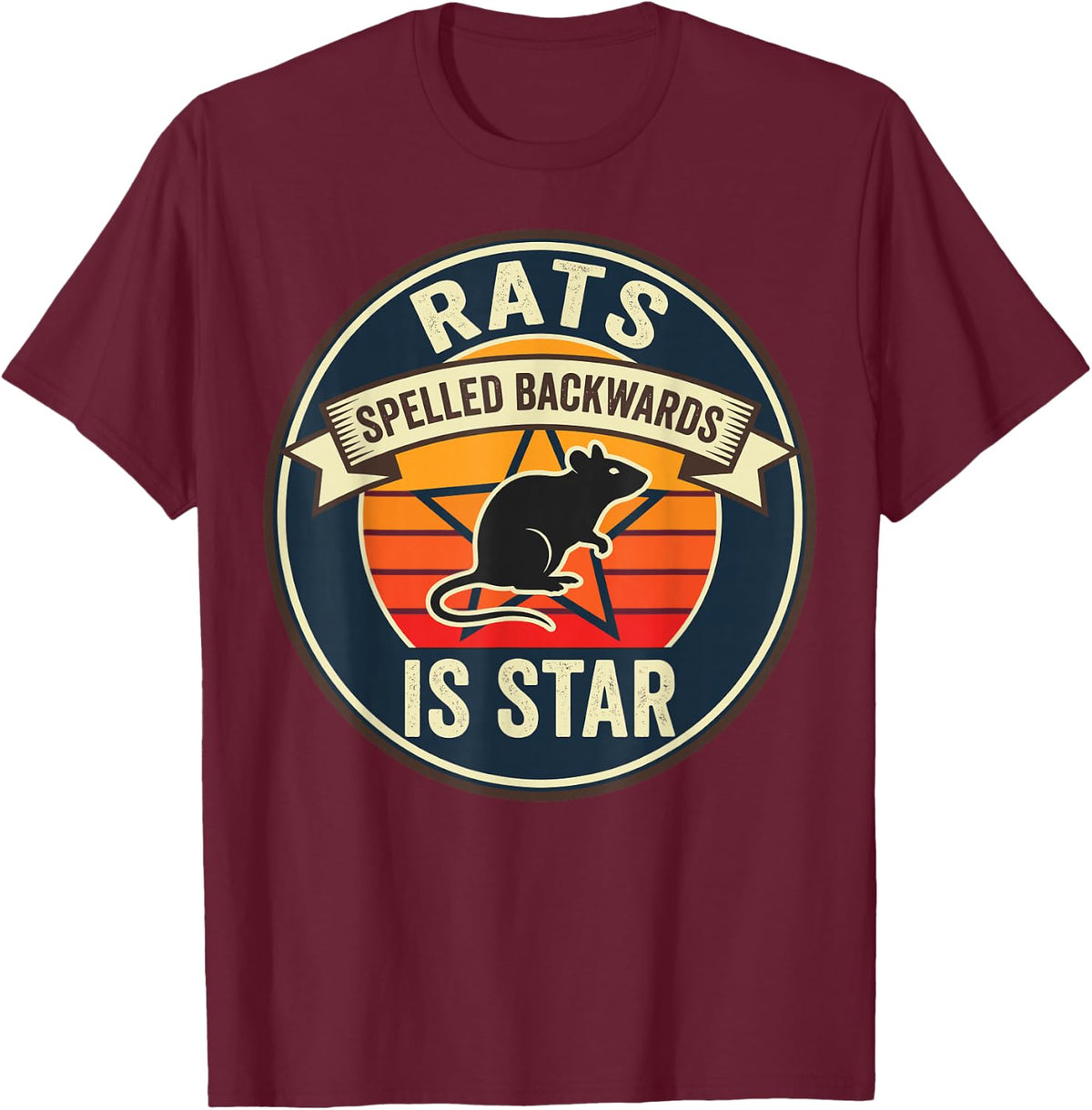 Rats Spelled Backwards is Star Rat Meme Rat Lover Animal Men T-Shirt - T-Shirt | Maroon