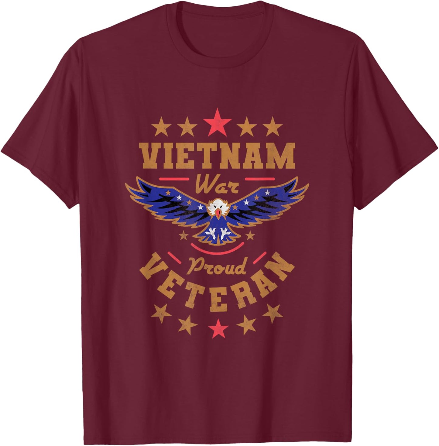Vietnam War Proud Veteran, Veteran's Day T-Shirt - T-Shirt | Maroon