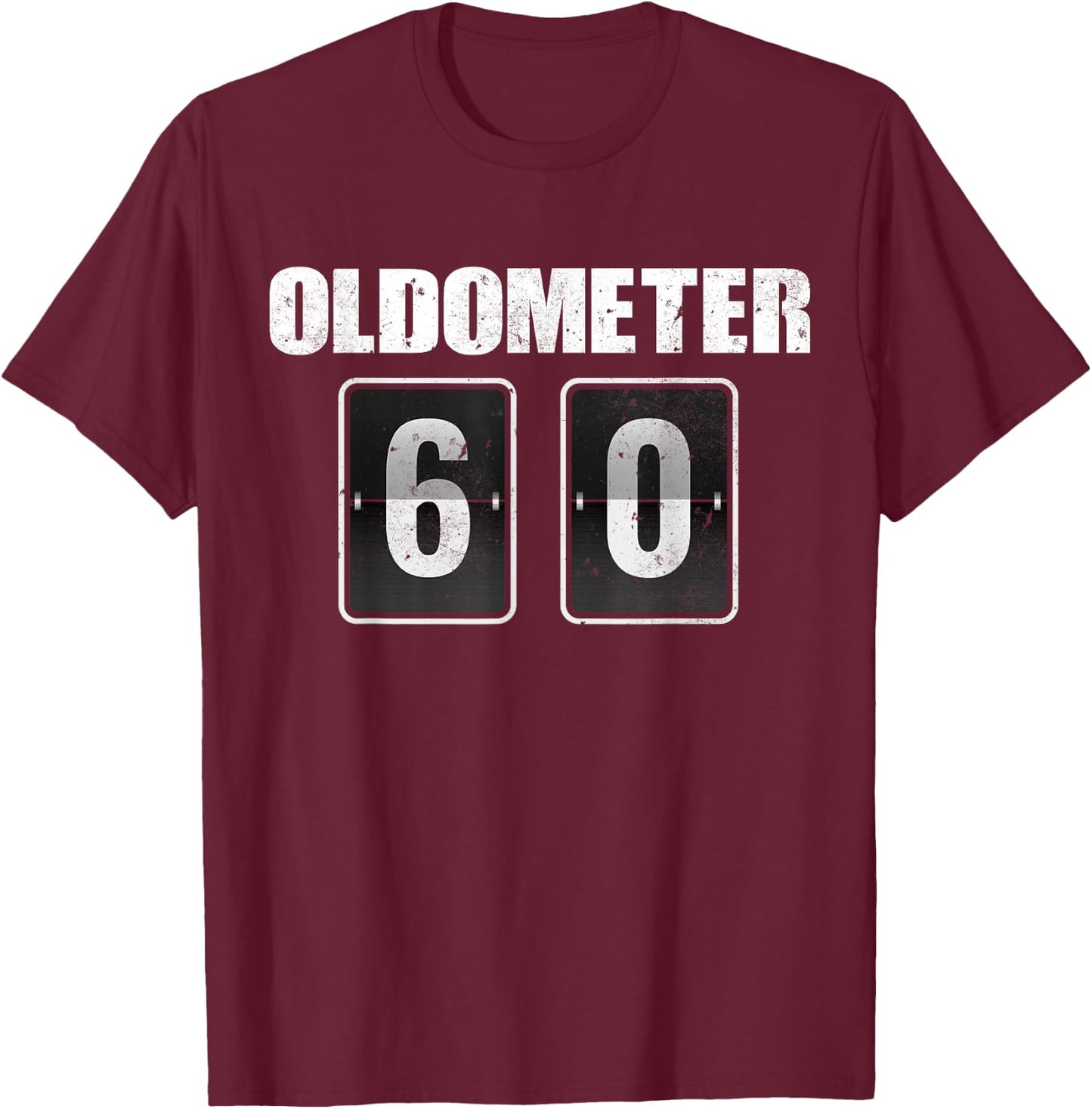 Funny 60th Birthday Party 60 yrs Old Joke Odometer Cars T-Shirt - T-Shirt | Maroon