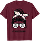 Miniature Schnauzer mom messy bun hair glasses T-Shirt - T-Shirt | Maroon