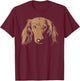 Dachshund dog portrait dachshund head wiener T-Shirt - T-Shirt | Maroon