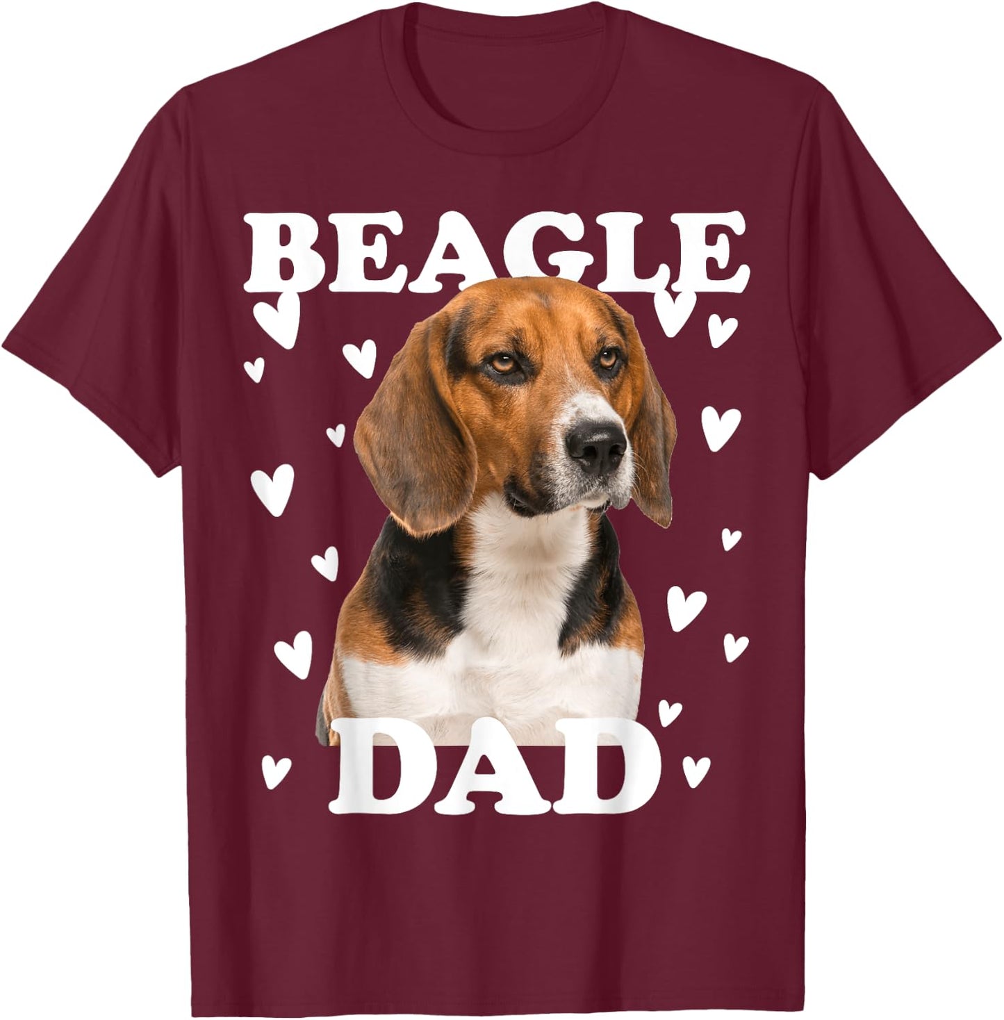 Beagle Dad Papa Daddy Pa Father for Father’s Day T-Shirt - T-Shirt | Maroon