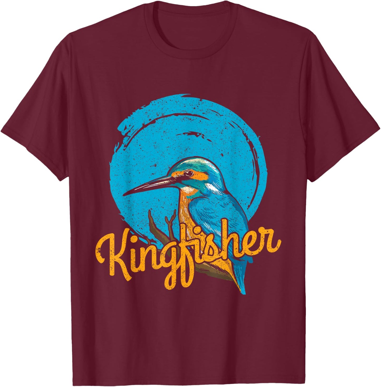 Kingfisher bird design gift bird lover T-Shirt - T-Shirt | Maroon