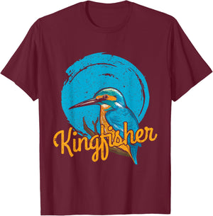 Kingfisher bird design gift bird lover T-Shirt - T-Shirt | Maroon