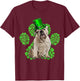 English Bulldog Shamrock Paw Clovers St Patrick's Day T-Shirt - T-Shirt | Maroon