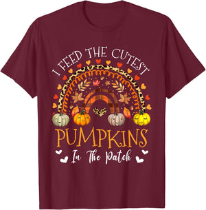 Lunch Lady Thanksgiving I Feed Cutest Pumpkins In The Patch T-Shirt - T-Shirt | Maroon