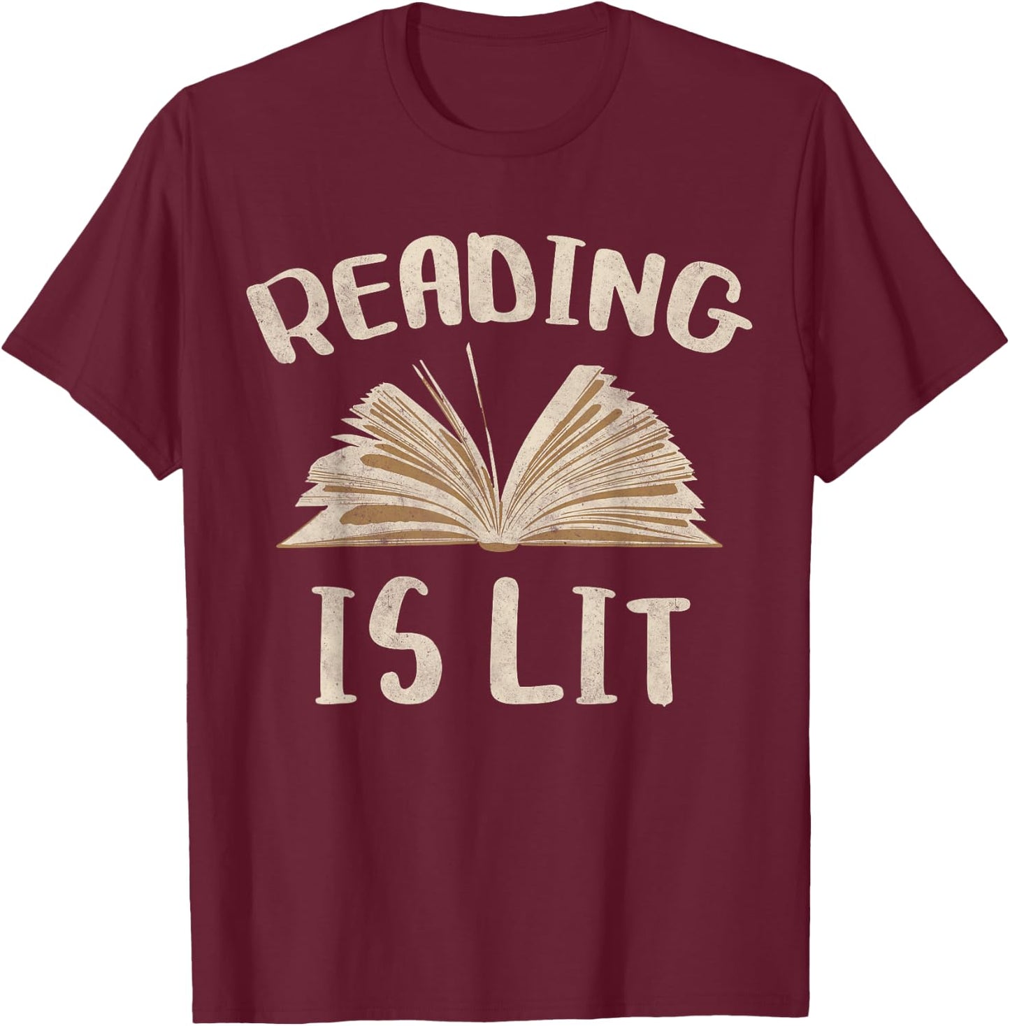 Reading Is Lit Literacy Shirt T-Shirt - T-Shirt | Maroon