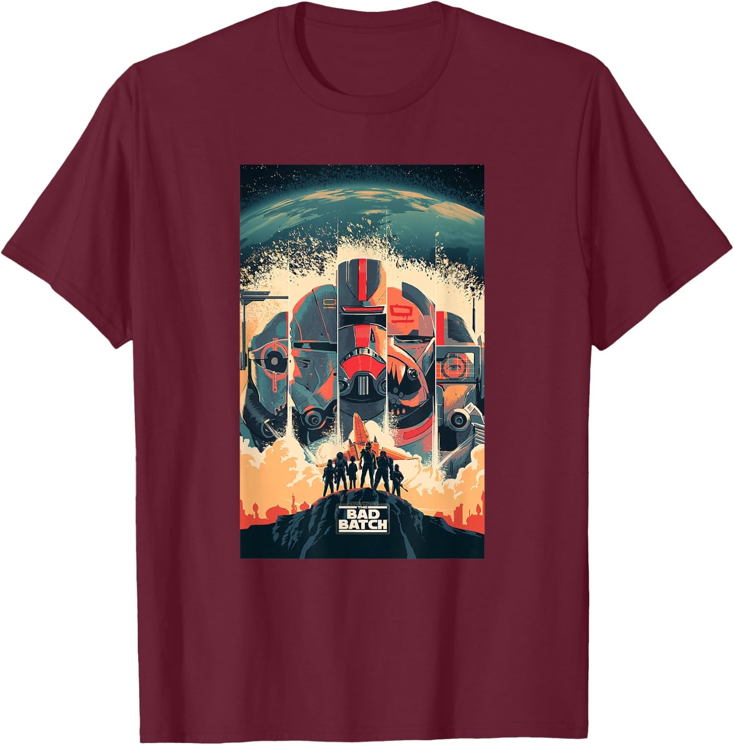 Star Wars The Bad Batch Clone Force 99 Series Poster T-Shirt - T-Shirt | Maroon