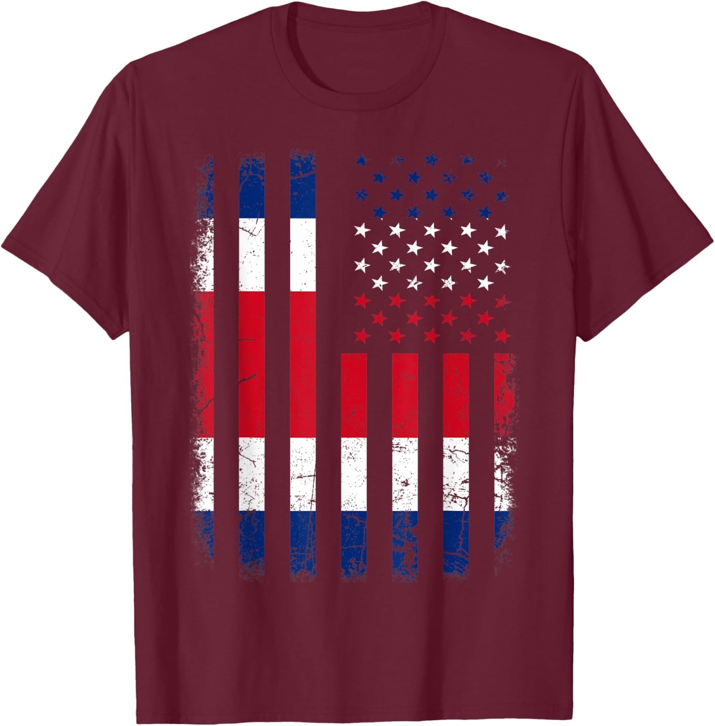 Costa Rican American Flag Costa Rican Roots Costa Rica T-Shirt - T-Shirt | Maroon